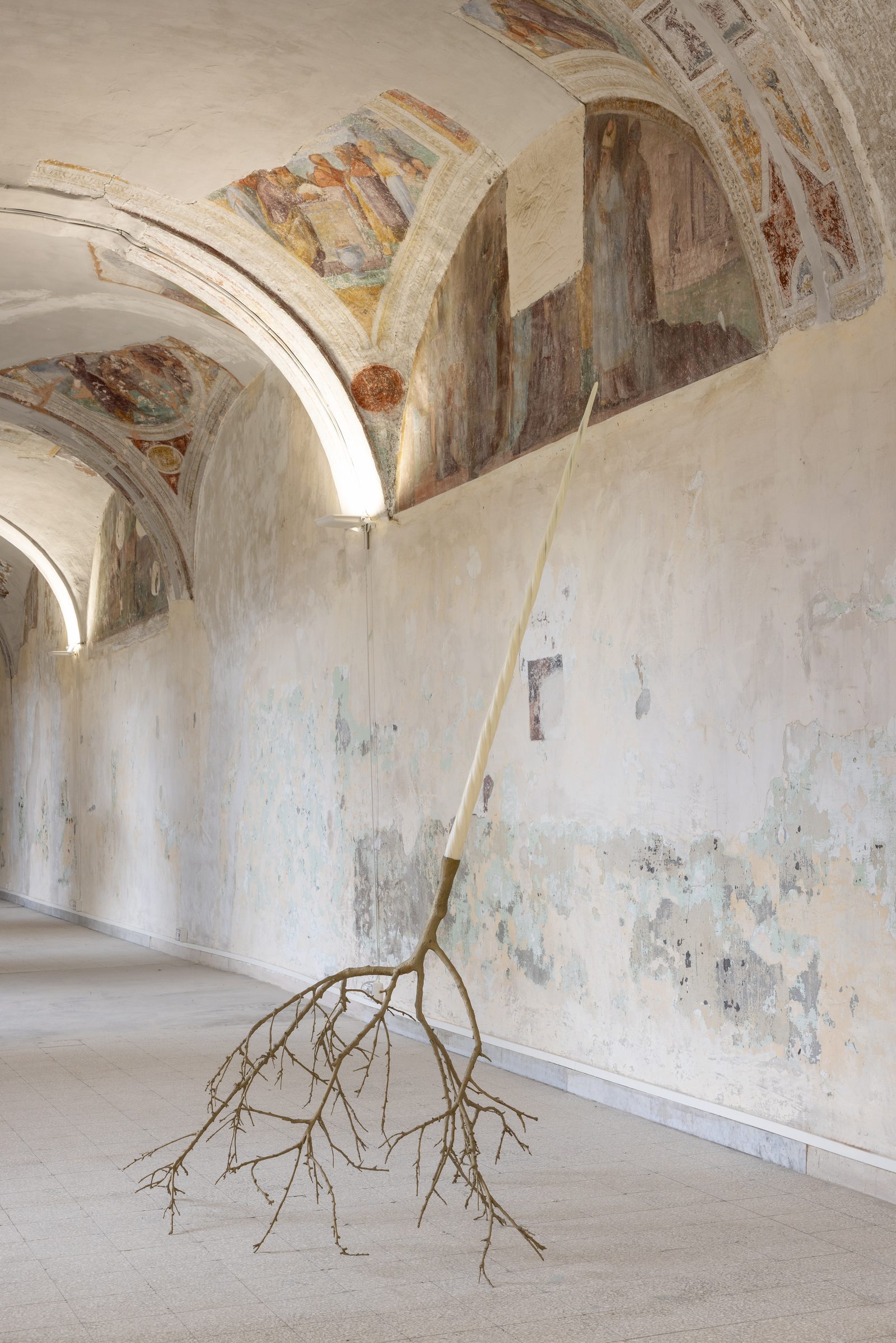 L’istinto ha preservato la mia specie. Luca Petti in dialogo con la Collezione Fabio Frasca, installation view, La Santissima — Community Hub, Naples, 2025 — ph. Danilo Donzelli